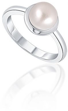 JwL Luxury Pearls Nežný strieborný prsteň s pravou bielou perlou JL0677 52 mm