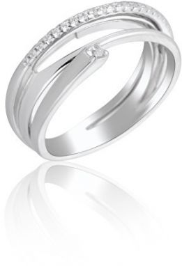 JVD Elegantný strieborný prsteň so zirkónmi SVLR0391XH2BI 52 mm