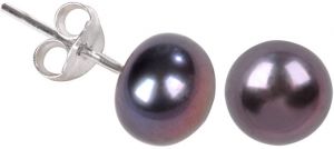 JwL Luxury Pearls Náušnice z pravých kovovo modrých perál JL0028