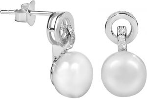JwL Luxury Pearls Náušnice s bielou pravou perlou JL0503
