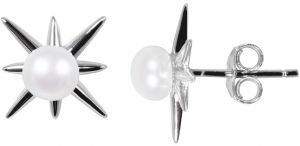 JwL Luxury Pearls Strieborné náušnice Star s pravými perlami JL0544