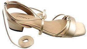 Béžovo-zlaté sandále na podpätku Catwalk