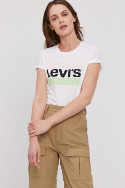 Tričko Levi's biela farba