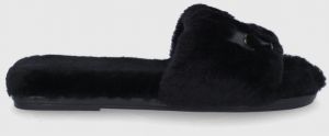 Kožené papuče Tory Burch čierna farba