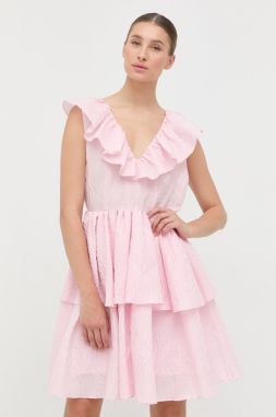 Šaty Custommade ružová farba, mini, áčkový strih