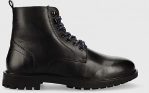 Kožená obuv Sisley pánske, čierna farba