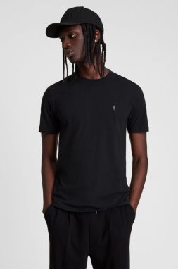 Tričko AllSaints pánske, čierna farba, jednofarebné