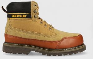 Členkové topánky Caterpillar Utah x Nigel Cabourn pánske, béžová farba