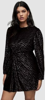 Šaty AllSaints čierna farba, mini, rovný strih