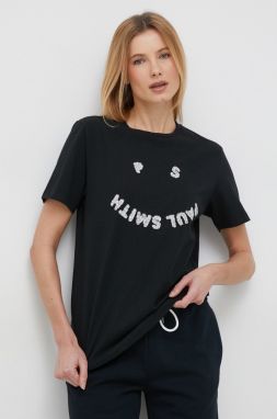 Bavlnené tričko PS Paul Smith čierna farba