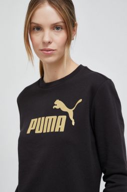 Mikina Puma dámska, čierna farba, vzorovaná