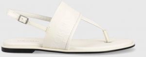 Sandále Calvin Klein dámske, biela farba, HW0HW01536