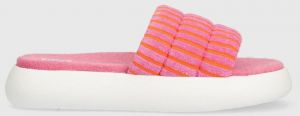 Šľapky Toms Alpargata Mallow Slide dámske, ružová farba, na platforme, 10019703