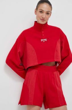 Bavlnená mikina Reebok Classic dámska, červená farba