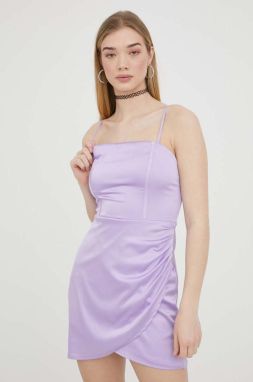 Šaty Hollister Co. fialová farba, mini, priliehavá