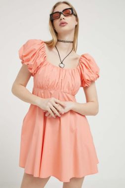 Šaty Abercrombie & Fitch oranžová farba, mini, áčkový strih