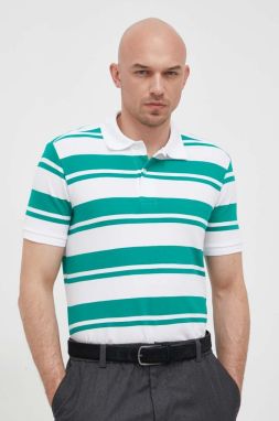Bavlnené polo tričko United Colors of Benetton zelená farba, vzorované