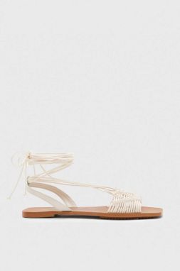 Kožené sandále AllSaints dámske, biela farba, Donna