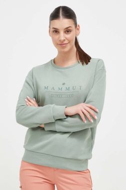 Mikina Mammut Core ML Logo dámska, zelená farba, s potlačou