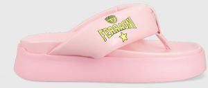 Žabky Chiara Ferragni CF3149_012 dámske, ružová farba, na platforme, CF PLATFORM FLIP FLOP
