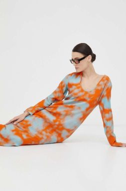 Šaty Samsoe Samsoe oranžová farba, maxi, rovný strih