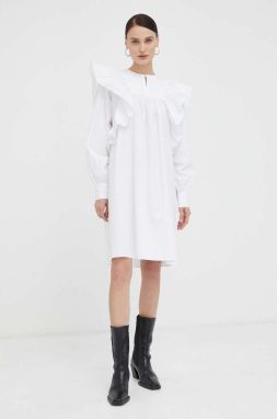 Bavlnené šaty 2NDDAY biela farba, mini, rovný strih