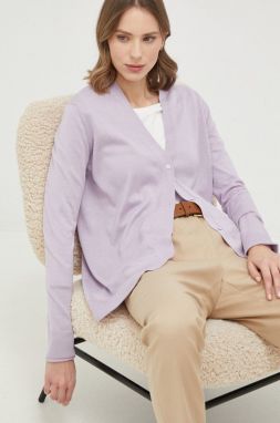 Hodvábny sveter Max Mara Leisure fialová farba, tenký