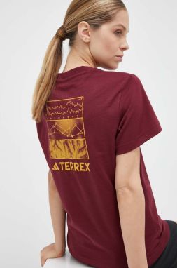 Tričko adidas TERREX Graphic Altitude dámske, bordová farba