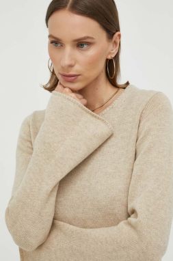 Vlnený sveter By Malene Birger dámsky, béžová farba