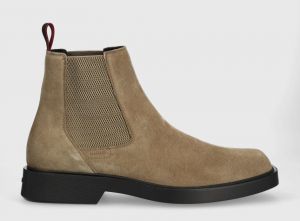 Semišové topánky HUGO Iker pánske, béžová farba, 50497807