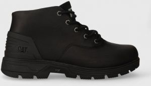 Semišové topánky Caterpillar LEVERAGE pánske, čierna farba, P725150