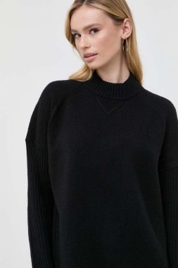 Vlnený sveter BOSS dámsky, čierna farba