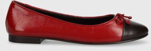 Kožené balerínky Tory Burch CAP-TOE BALLET červená farba, 154510-200