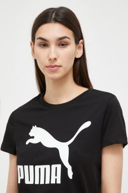 Bavlnené tričko Puma čierna farba
