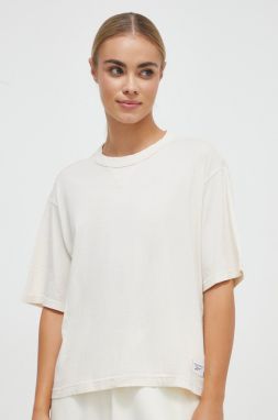 Bavlnené tričko Reebok Classic béžová farba