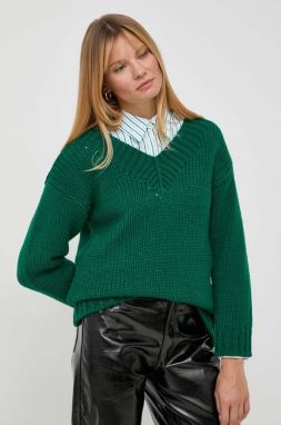 Vlnený sveter Luisa Spagnoli dámsky, zelená farba, teplý