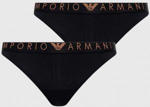 Brazílske nohavičky Emporio Armani Underwear 2-pak čierna farba