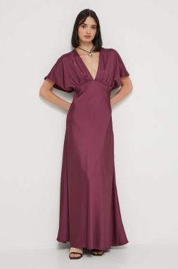 Šaty Abercrombie & Fitch fialová farba, maxi, áčkový strih
