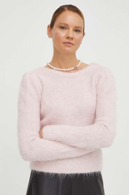 Vlnený sveter BA&SH dámsky, ružová farba