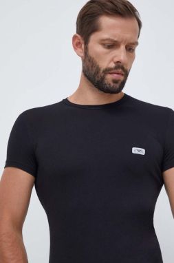 Tričko Emporio Armani Underwear čierna farba, jednofarebný