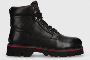 Kožené členkové topánky Blauer RUSK pánske, čierna farba, F3RUSK01.LEA