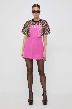 Vlnená sukňa MAX&Co. ružová farba, mini, puzdrová