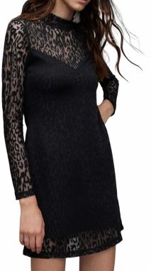 Šaty AllSaints HANNA ANITA MINI čierna farba, mini, rovný strih
