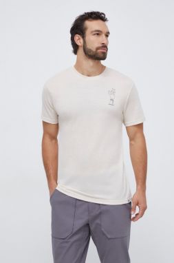 Športové tričko Smartwool Alpine Magic Graphic béžová farba, s potlačou