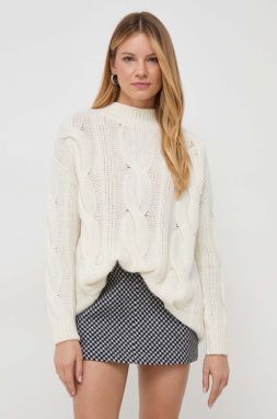 Vlnený sveter MAX&Co. dámsky, béžová farba, teplý, s polorolákom