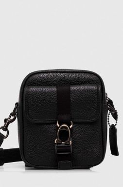 Kožená taška Coach pánska, čierna farba