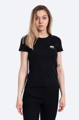 Bavlnené tričko Alpha Industries Basic 196054.03-black, čierna farba