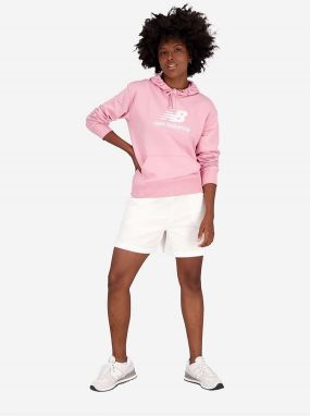 Mikina New Balance WT31533HAO-HAO, dámska, ružová farba, s kapucňou, s potlačou