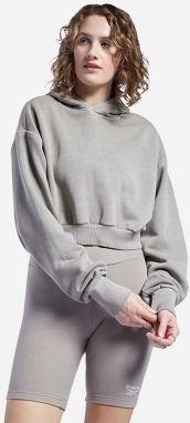 Bavlnená mikina Reebok Classic Dye Cropped HB8622-grey, dámska, šedá farba, s kapucňou, jednofarebná