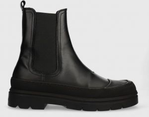 Kožené topánky Calvin Klein CHELSEA BOOT HIGH pánske, čierna farba, HM0HM01215